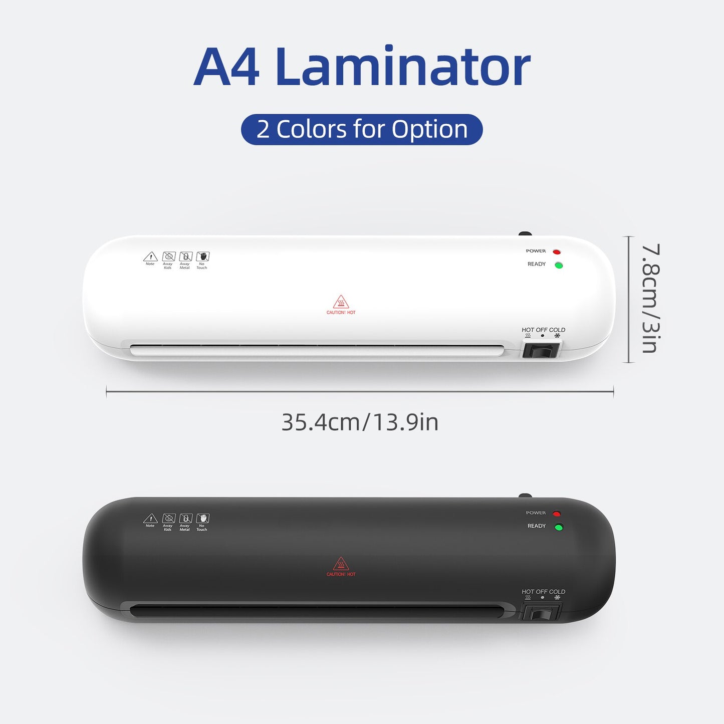A4 230mm Desktop Laminator Set Hot and Cold Lamination 2 Roller System 9 inches Max Width with Paper Cutter Trimmer Rounder Hole