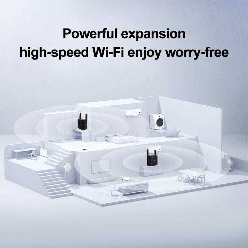 2023 NEW Dual Wifi 5G 2.4G Wireless Repeater 1200M Signal Amplifier Wi fi Booster Long Range Extender Network Smart Home Office