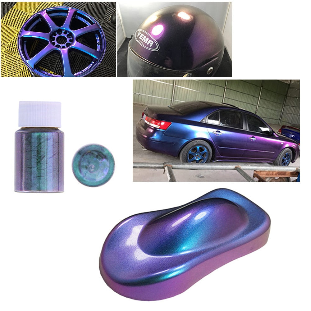 10g Car Chameleon Pigment Powder Color Changing Pigment Car Decoration Pearlescent Pigment Powder Cosmetic Eye Shadow Nail