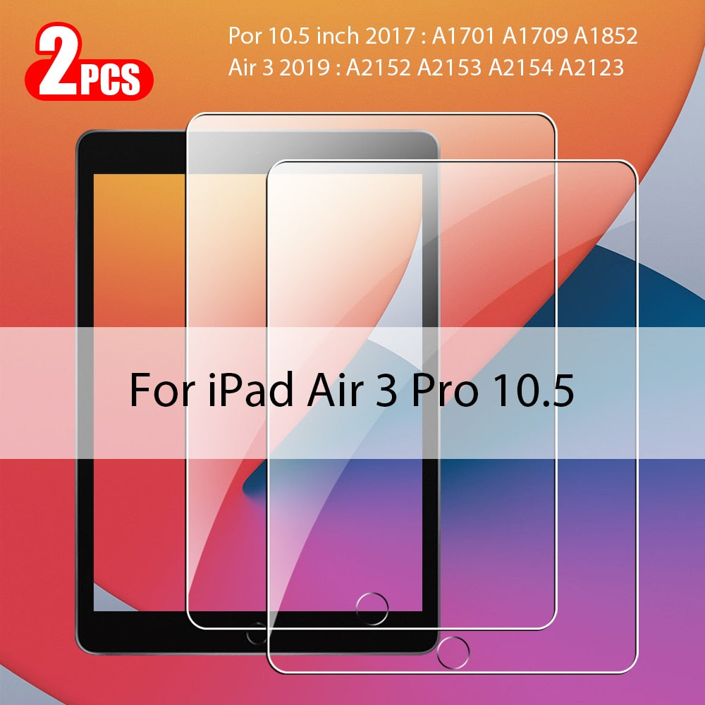 2Pcs Tempered Glass Screen Protector For Ipad Air 5 4 3 2 Pro 11 2022 Mini 6 9 9th 10 10th Generation 10.2 9.7 2021 Accessories