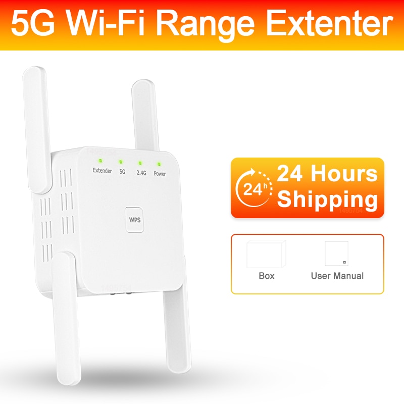 2023 NEW Dual Wifi 5G 2.4G Wireless Repeater 1200M Signal Amplifier Wi fi Booster Long Range Extender Network Smart Home Office