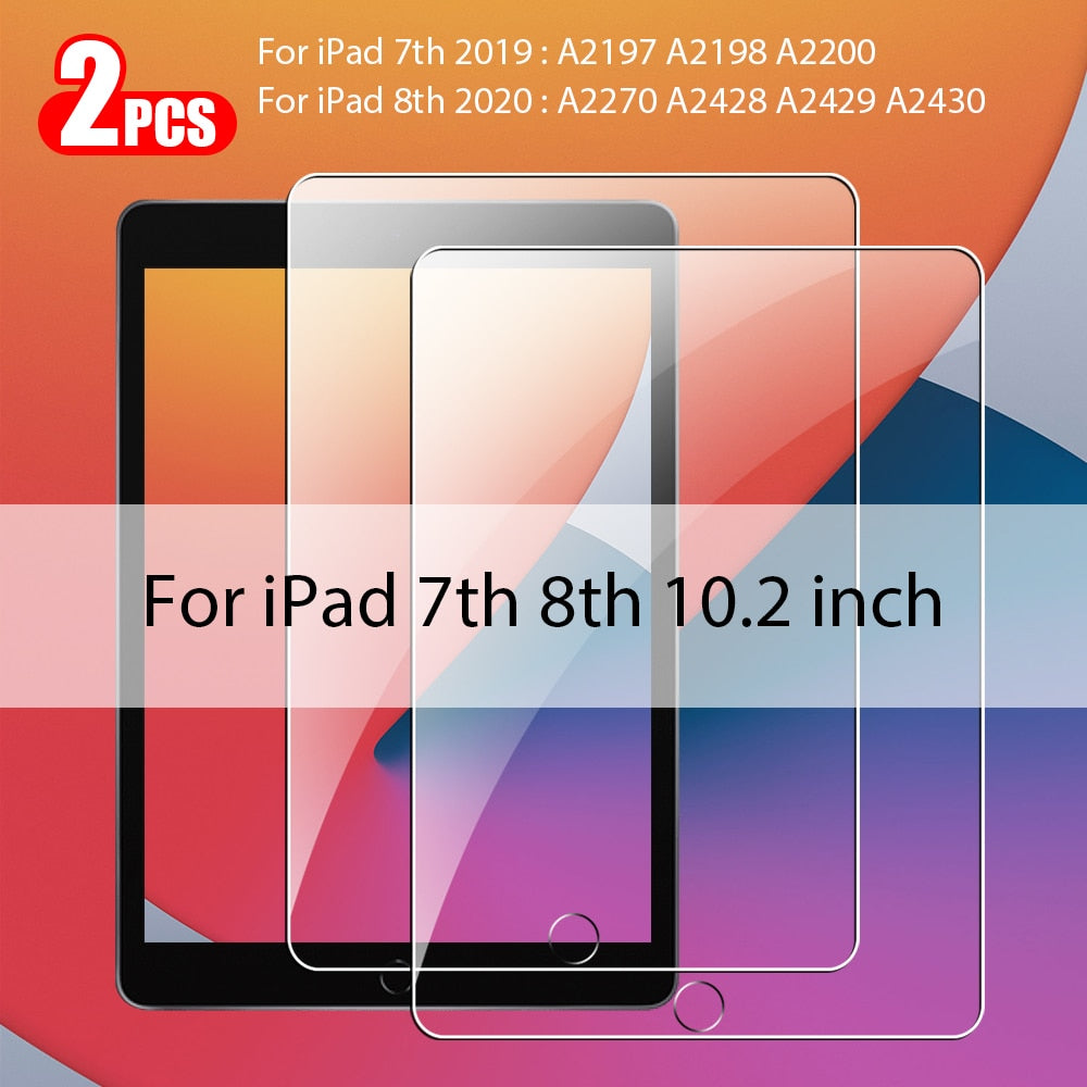 2Pcs Tempered Glass Screen Protector For Ipad Air 5 4 3 2 Pro 11 2022 Mini 6 9 9th 10 10th Generation 10.2 9.7 2021 Accessories