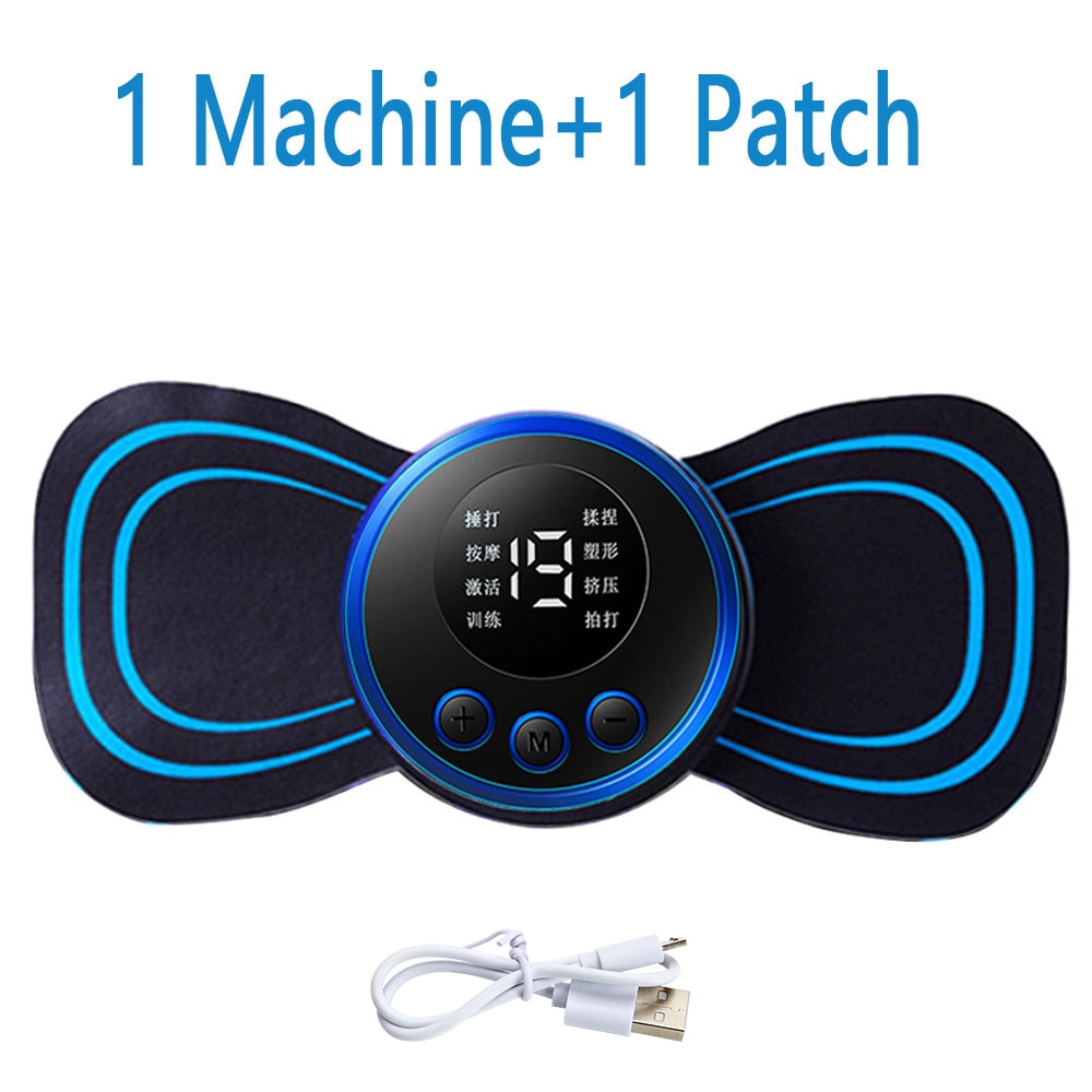 LCD Display EMS Neck Massage Electric Massager Cervical Neck Back Patch 8 Mode Pulse Muscle Stimulator Portable Relief Pain