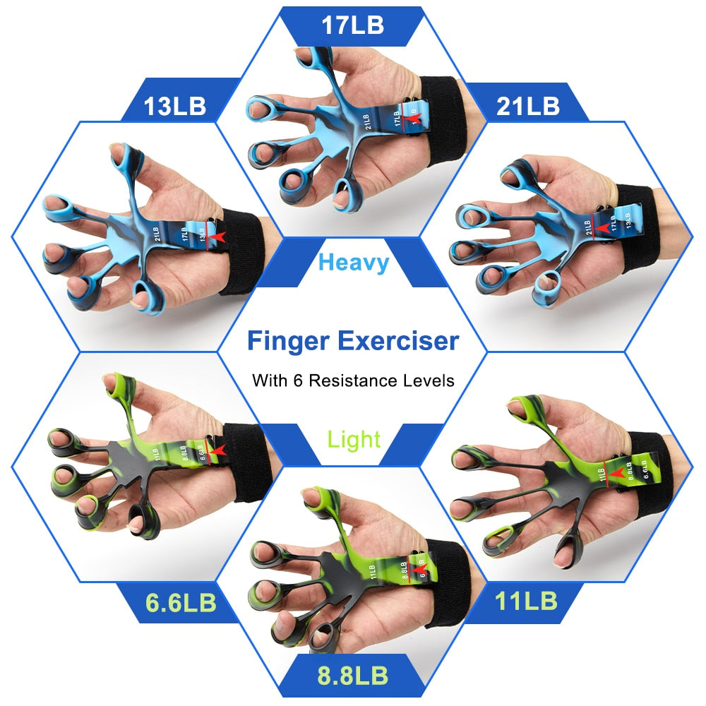 Finger Sleeve for Guitar Finger Trainer Finger Gripper 6 Resistant Levels Recovery Physical Tools For Patient Finger Exerciser