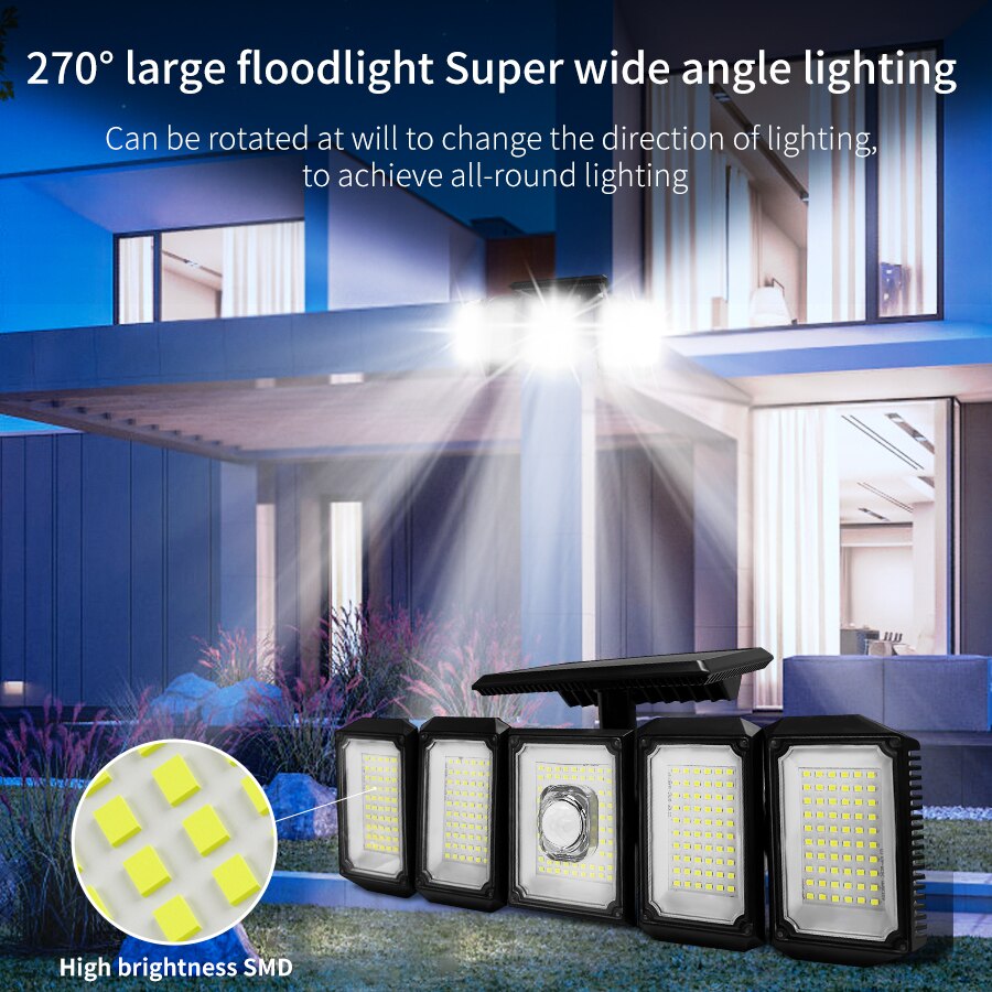 300 LEDs Solar Lights Outdoor Garden Lights LED Motion Sensor Wall Lamp Waterproof Powerful Solar Spotlight Adjustable
