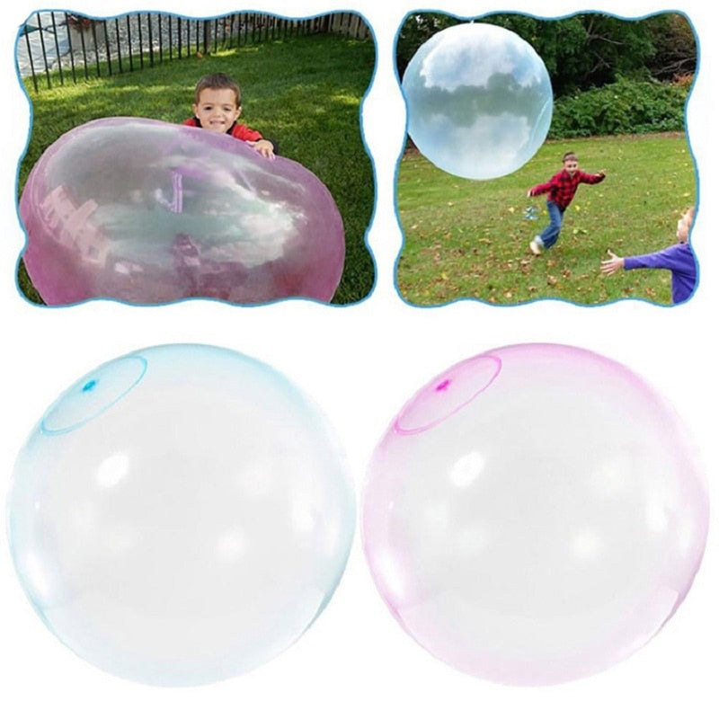 Kids Bubble Ball Balloon Blowing Transparent Bubble Inflatable Ball Games Toys Baby Shower Water Filled Bubble Ball Toy Gifts