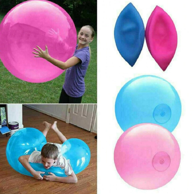 Kids Bubble Ball Balloon Blowing Transparent Bubble Inflatable Ball Games Toys Baby Shower Water Filled Bubble Ball Toy Gifts