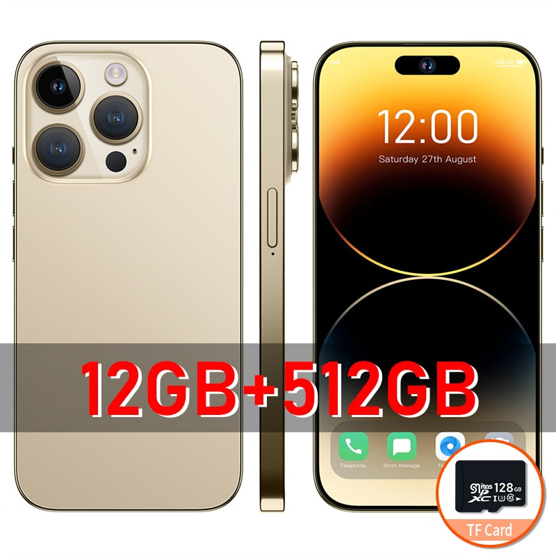 Global Version l14 Pro Max 5G Cellphones Full Screen 4G Unlocked Smartphones 16GB+1TB Android 13 Mobile Phone Qualcomm8 Gen 1