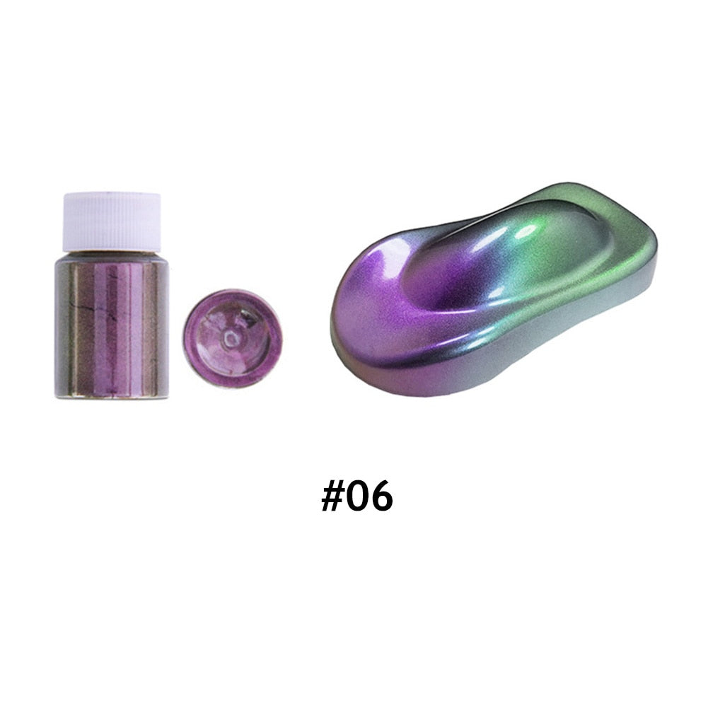 10g Car Chameleon Pigment Powder Color Changing Pigment Car Decoration Pearlescent Pigment Powder Cosmetic Eye Shadow Nail