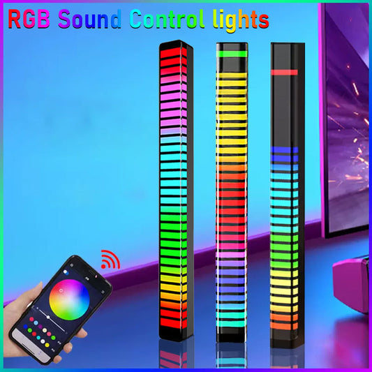 RGB Sound Control Lights LED Pickup Lights Smart APP Control Music Rhythm Atmosphere Light for Game Desktop Decora Light