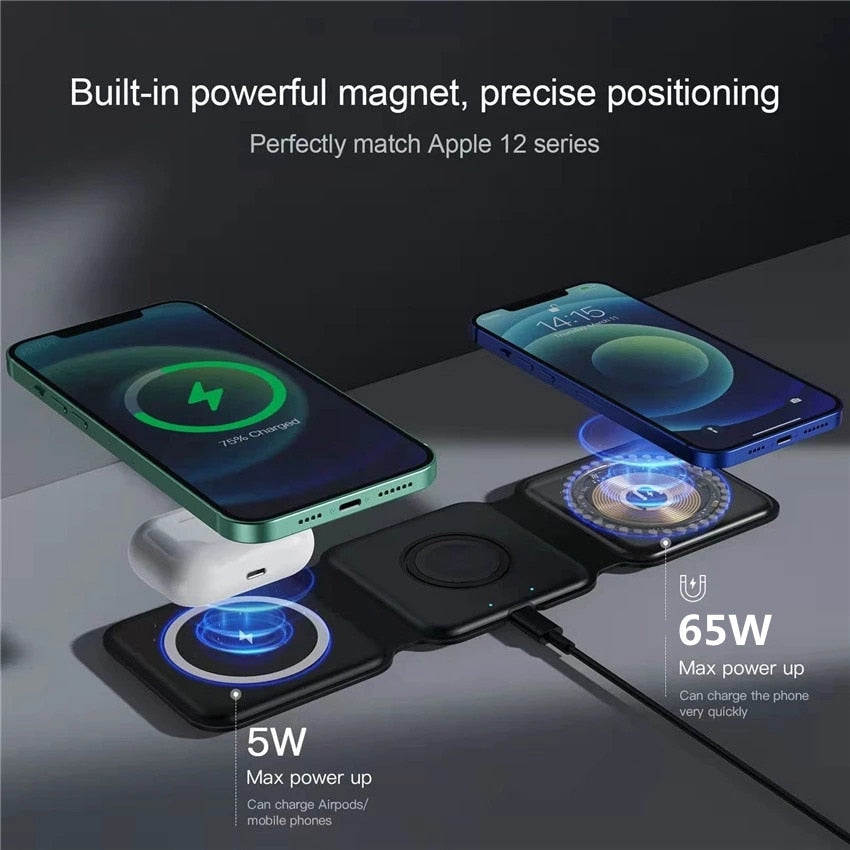 3 in 1 Magnetic Wireless Charger Pad